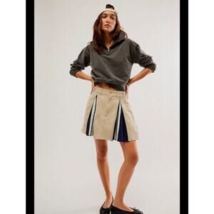 NWT Free People Hannah Pleated Mini Skirt Size 12